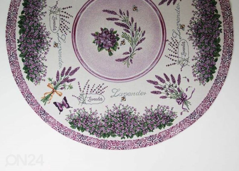 Gobeläänkangast laudlina Violet Lavender Ø 140 cm suurendatud