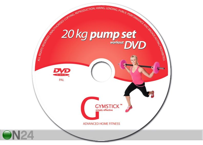 Gymstick aeroobikakang 20 kg + DVD suurendatud