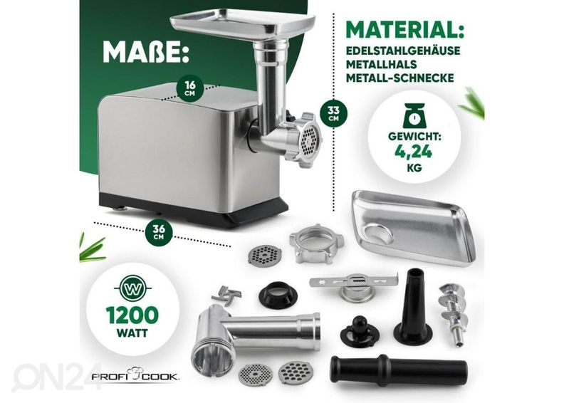 Hakklihamasin ProfiCook PCFW1272 suurendatud