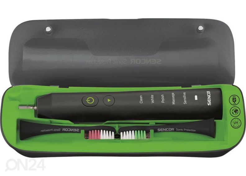 Hambaharjade komplekt, must + valge Sencor SOC3373BW suurendatud