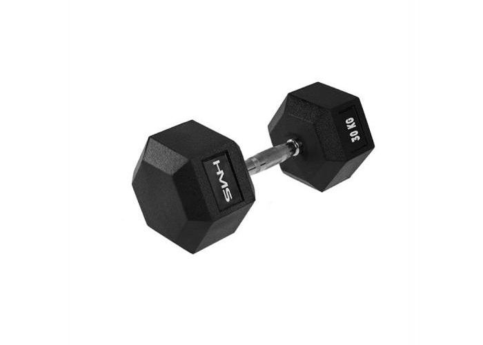 Hantel kummeeritud HEX PRO 30 kg HMS suurendatud