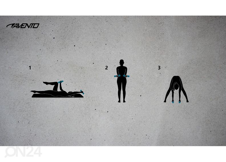 Hantlite komplekt koos alusega Avento suurendatud