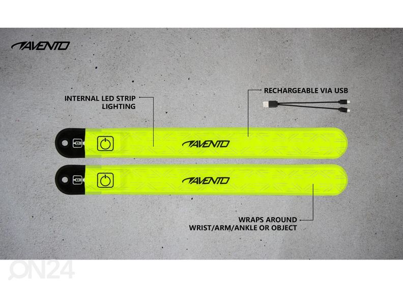 Helkurid käele LED tuledega Avento 2 tk suurendatud