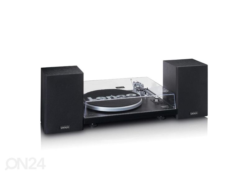 Hi-Fi vinüülplaadimängija väliste kõlaritega Lenco LS500BK must suurendatud