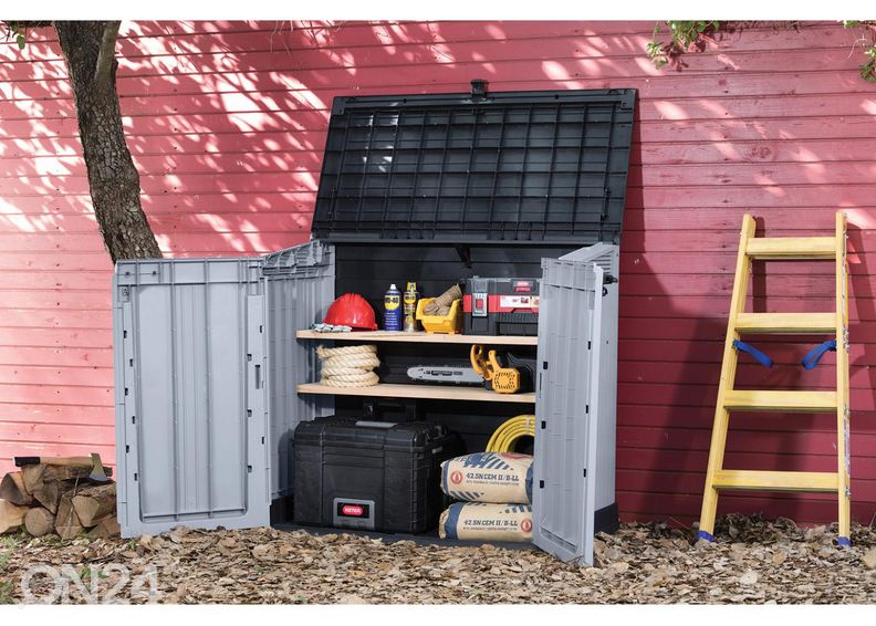 Hoiukast aeda Keter Store It Out, hall/must suurendatud