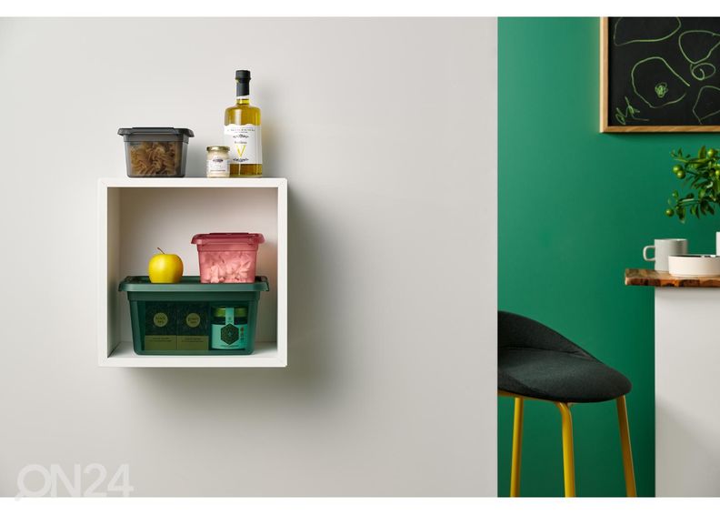 Hoiukast BaseStore 1,5 L, 14x19xh9 cm roheline suurendatud