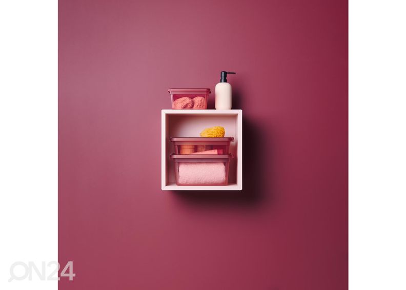 Hoiukast BaseStore 1,5 L, 14x19xh9 cm roosa suurendatud