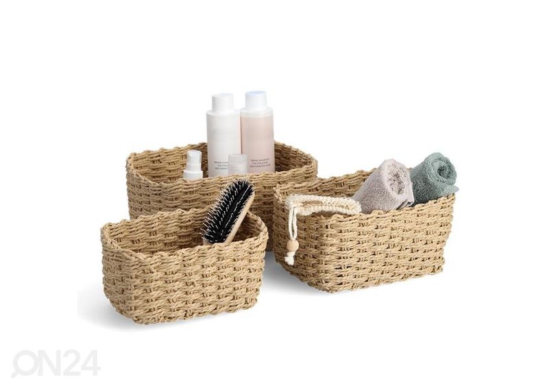 Hoiukorvide komplekt, 3 tk, naturaalne suurendatud