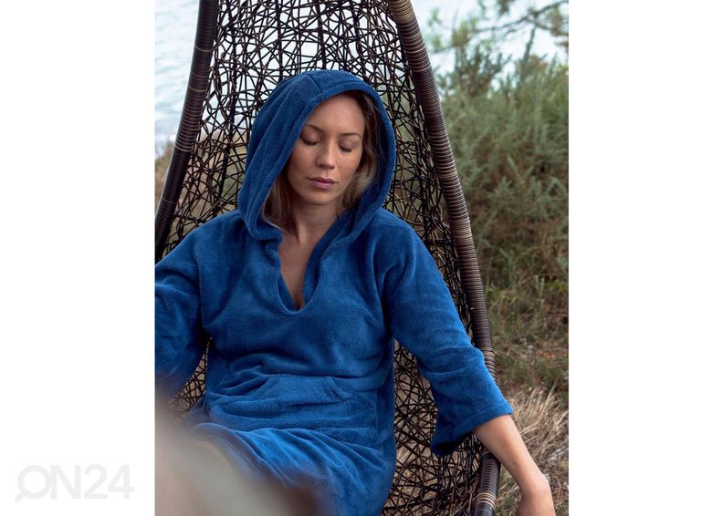 Hommikumantel pontšo, sinine suurendatud