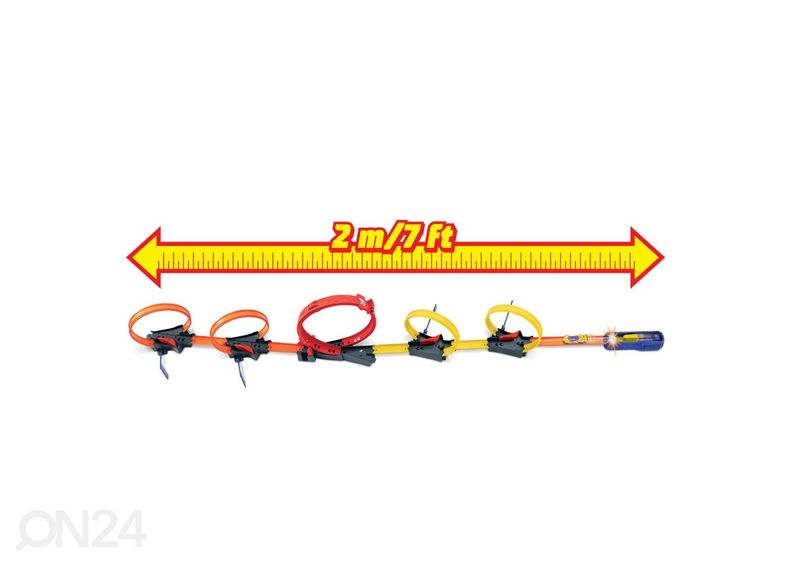 Hot Wheels® mitme surmasõlmega võistlusrada suurendatud