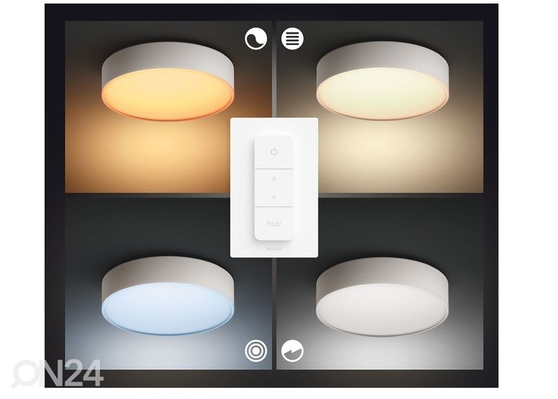 Hue White ambiance Enrave L nutikas laevalgusti valge puldiga Ø 42,5 cm suurendatud