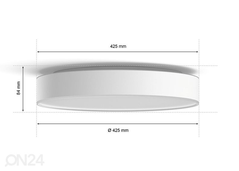 Hue White ambiance Enrave L nutikas laevalgusti valge puldiga Ø 42,5 cm suurendatud