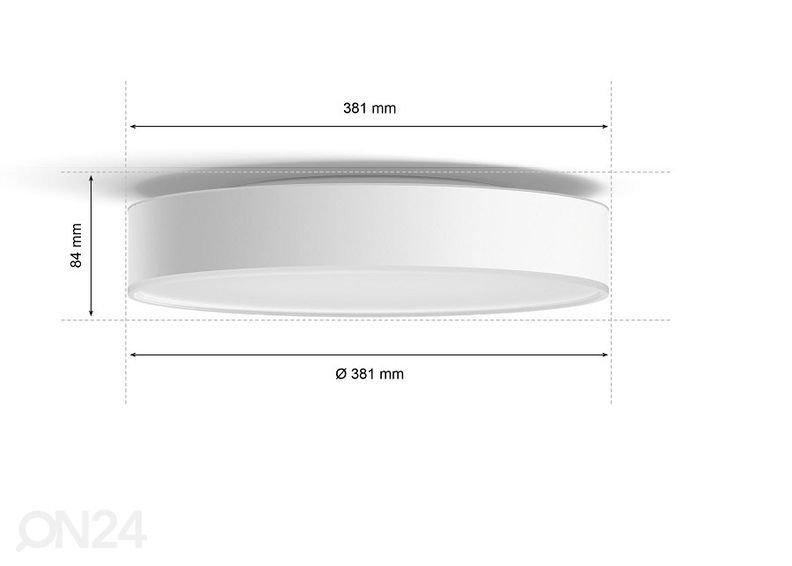 Hue White ambiance Enrave M nutikas laevalgusti valge puldiga Ø 38,1 cm suurendatud