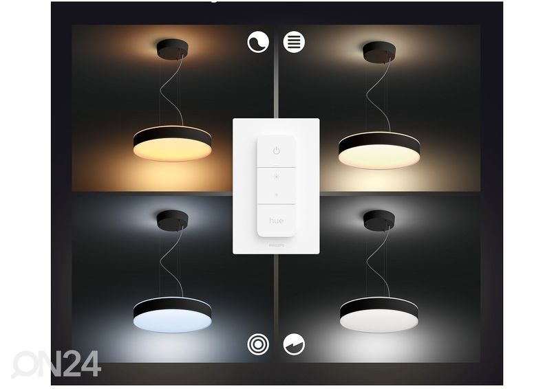 Hue White ambiance Enrave nutikas rippvalgusti must puldiga suurendatud