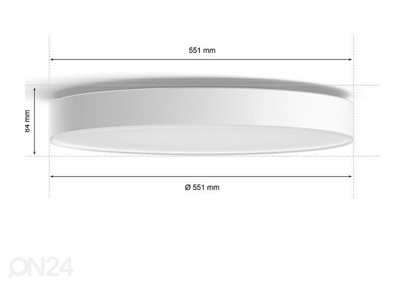 Hue White ambiance Enrave XL nutikas laevalgusti valge puldiga Ø 55,1 cm suurendatud