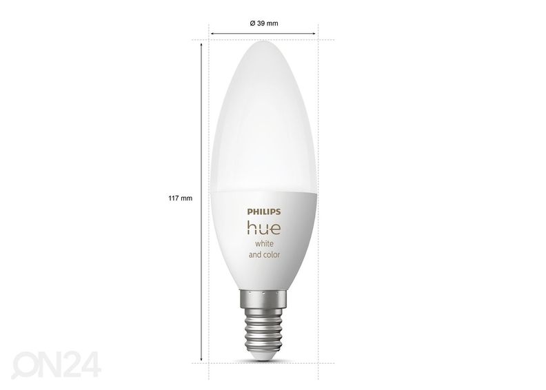 Hue White and Color ambiance elektripirn E14 5,3 W B39 suurendatud