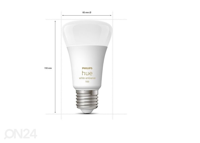 Hue White and Color ambiance elektripirn E27 9W 1100lm A60 suurendatud