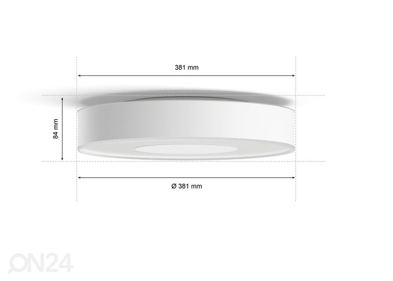 Hue White and Color ambiance Infuse M laevalgusti valge Ø 38,1 cm suurendatud
