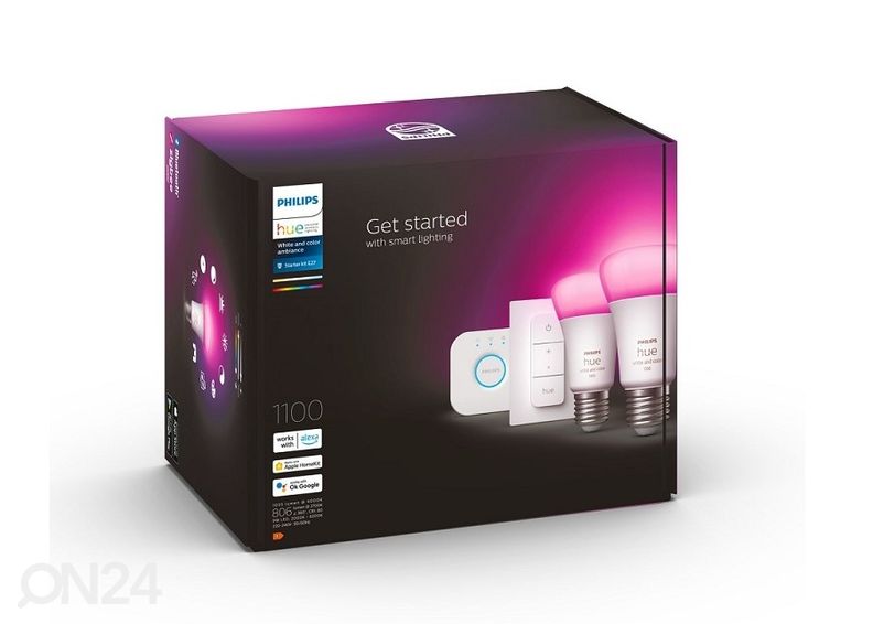 Hue White and Color ambiance stardikomplekt 2xE27 suurendatud