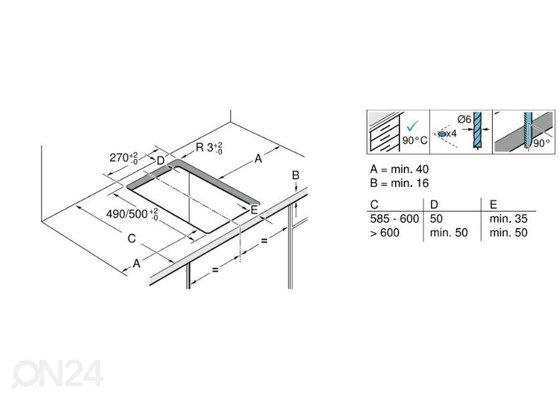 Induktsioonplaat Bosch PXX375FB1E suurendatud