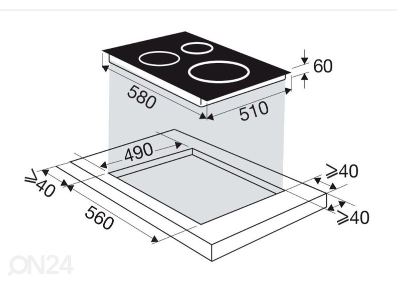 Induktsioonplaat Brandt BPI164DUW suurendatud