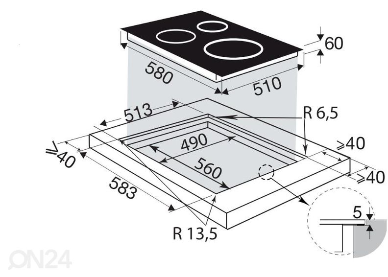 Induktsioonplaat Brandt BPI164DUW suurendatud