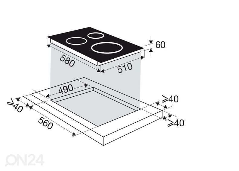 Induktsioonplaat Brandt BPI6321X suurendatud