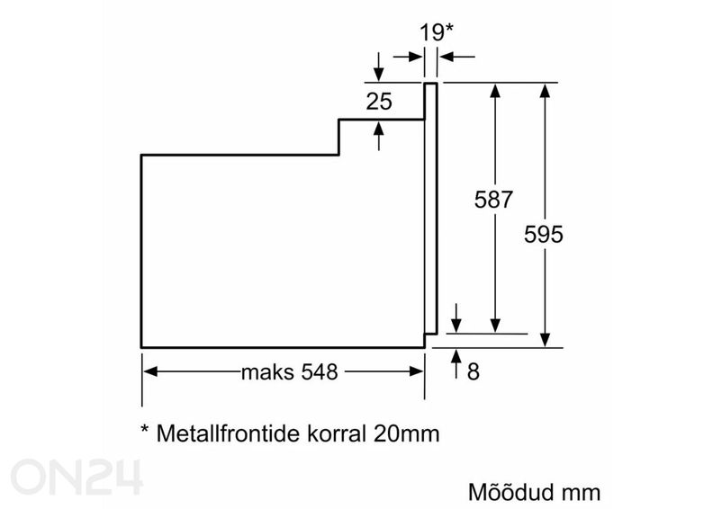 Integreeritav ahi Bosch HBF133BA0, EcoClean, must suurendatud
