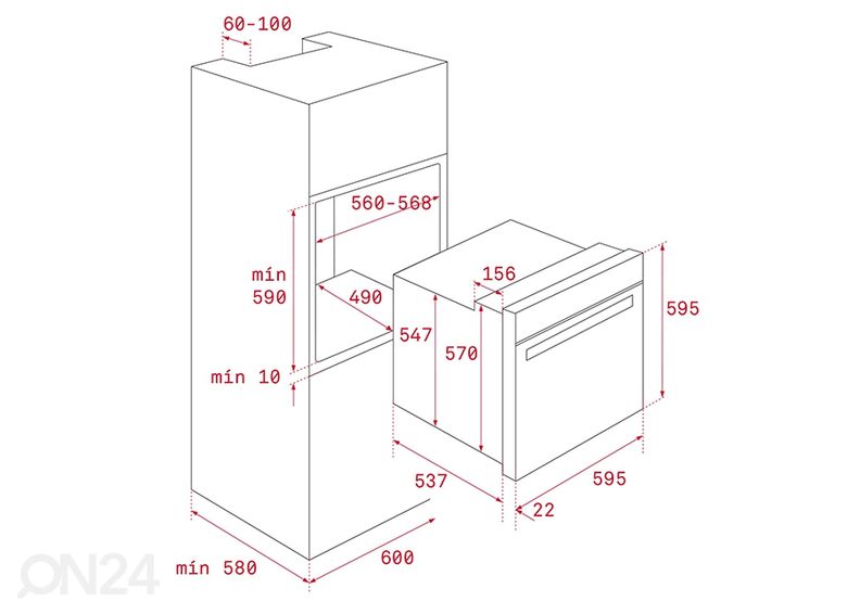 Integreeritav ahi Teka Urban Colors suurendatud