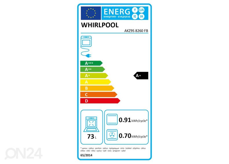 Integreeritav ahi Whirlpool AKZ9S8260FB suurendatud