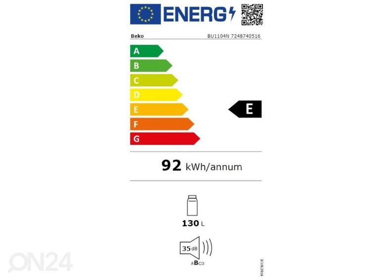 Integreeritav jahekülmik Beko BU1104N suurendatud
