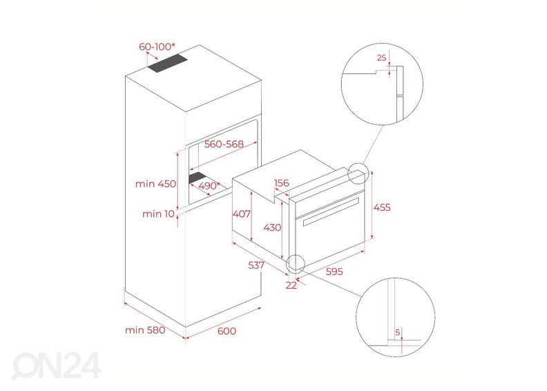 Integreeritav kompaktahi Teka HLC 8510 P BK MaestroPizza suurendatud