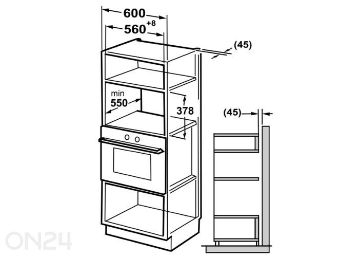 Integreeritav mikrolaineahi Bomann MWG3001HEBB suurendatud