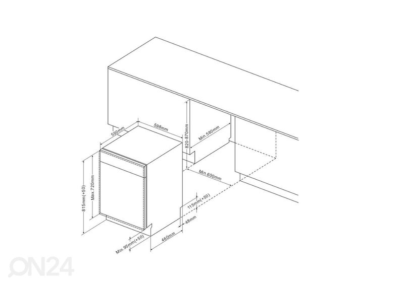 Integreeritav nõudepesumasin Brandt FD1432J suurendatud