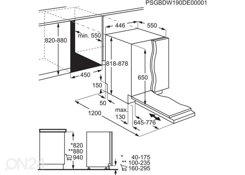 Integreeritav nõudepesumasin Electrolux EEA12100L suurendatud