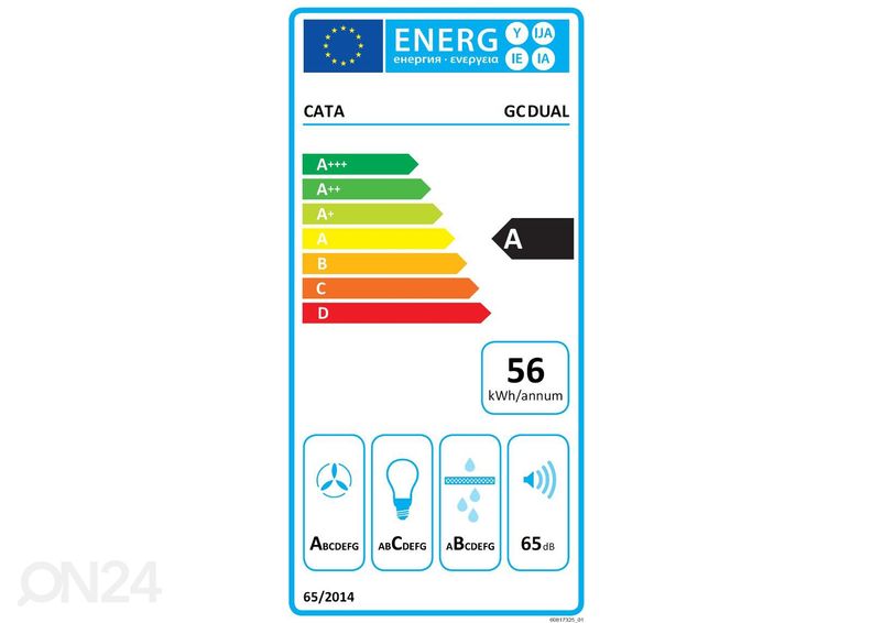 Integreeritav õhupuhasti Cata GC DUAL A 45 XGWH suurendatud