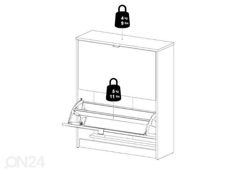 Jalanõudekapp Shoes 70,3 cm suurendatud