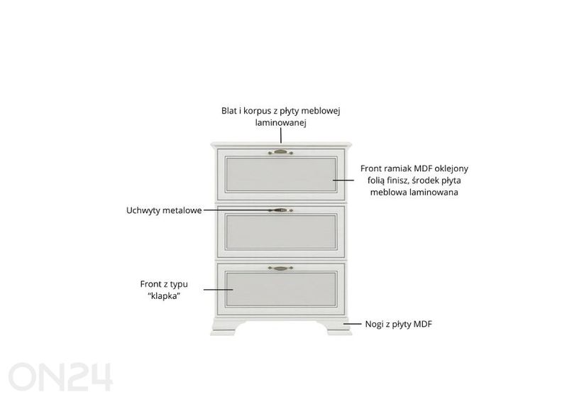 Jalanõudekapp Tiffany II suurendatud