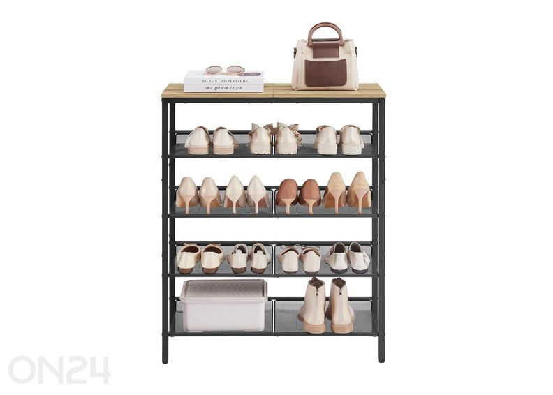 Jalanõuderiiul 93 cm, must/artisan tamm suurendatud