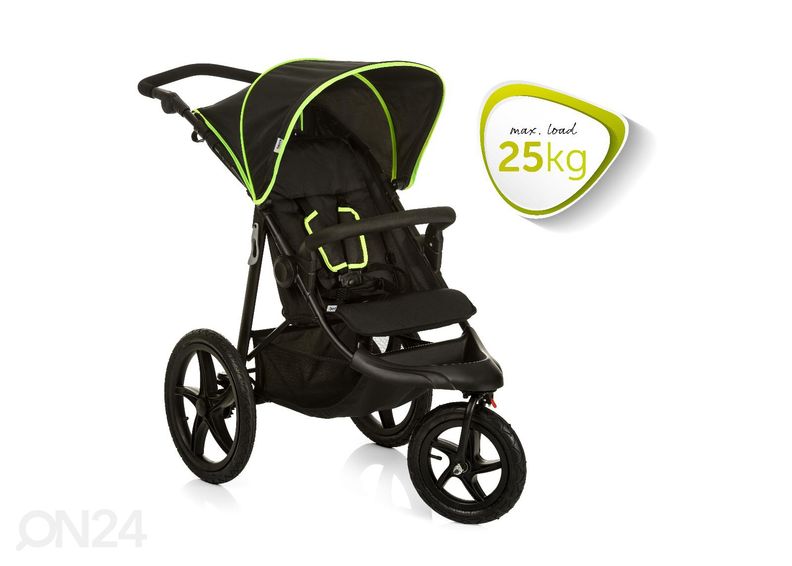 Jalutuskäru Hauck Comfort Runner must/neoonkollane suurendatud