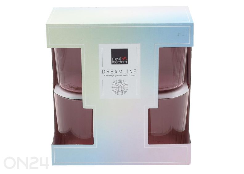 Joogiklaas Dreamline roosa 37 cl, 4 tk suurendatud