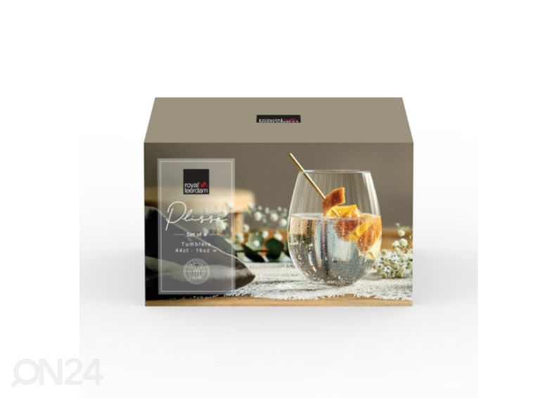 Joogiklaas Plisse 44 cl, 4 tk suurendatud