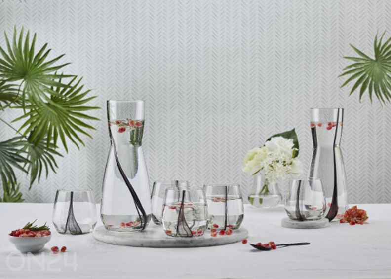 Joogiklaaside komplekt 4x37 cl Ebony karahviniga 1 L suurendatud