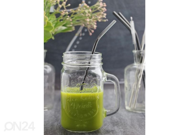 Joogikõrred metallist, 3 tk, + puhastushari suurendatud