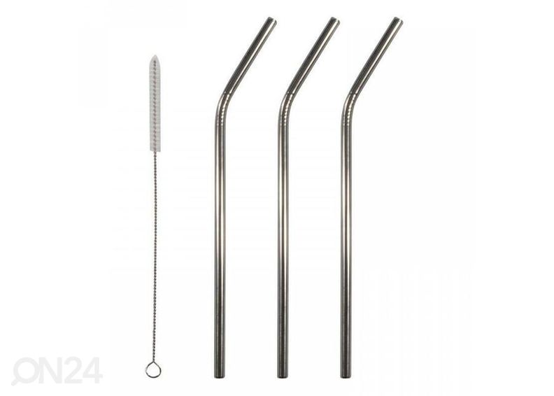 Joogikõrred metallist, 3 tk, + puhastushari suurendatud