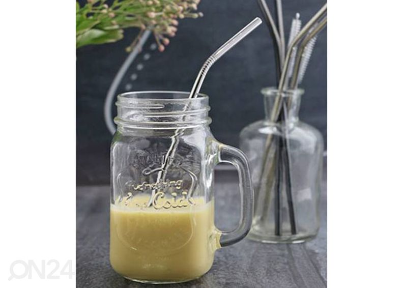 Joogikõrred metallist, 3 tk, + puhastushari suurendatud