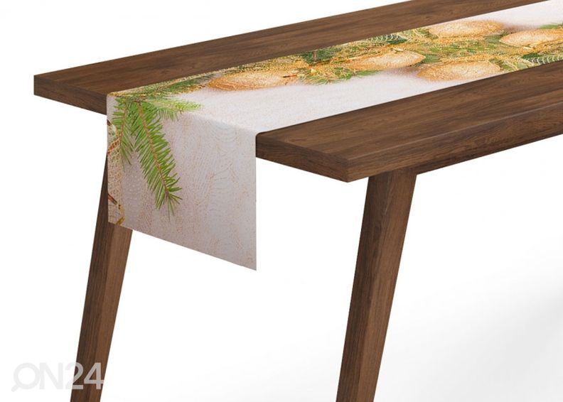Jõululaudlina Golden Xmas Bows 40x140 cm suurendatud