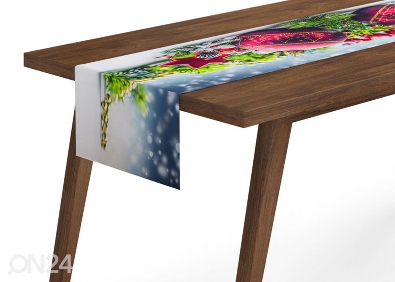 Jõululaudlina Xmas Decorations with Snow 30x100 cm suurendatud