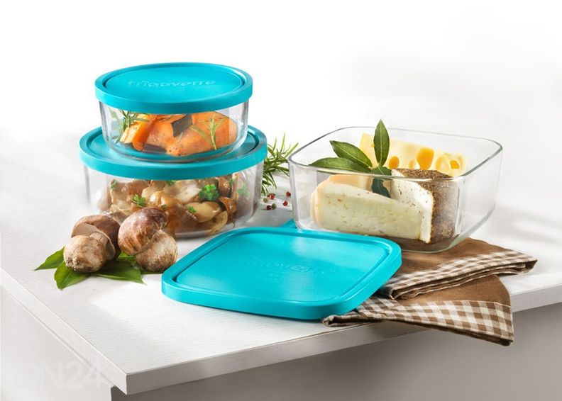 Kaanega klaaskauss Frigoverre madal Ø 18 cm suurendatud