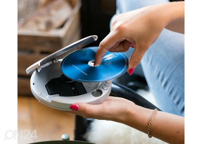 Kaasaskantav CD-mängija Lenco CD201SI, hõbedane suurendatud